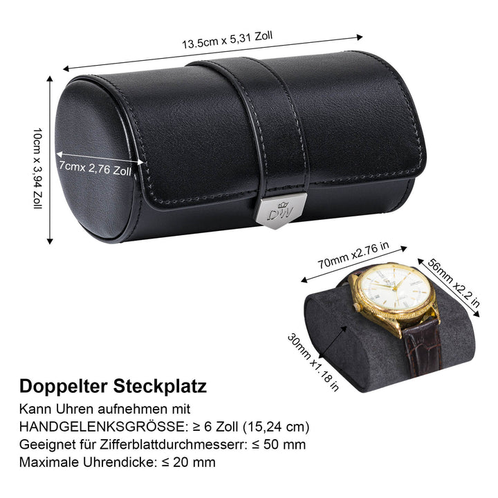 Uhrenbeweger mit Fingerabdruckschloss, 4 Uhrenhaltern, Schmuckfach und leisem Motor