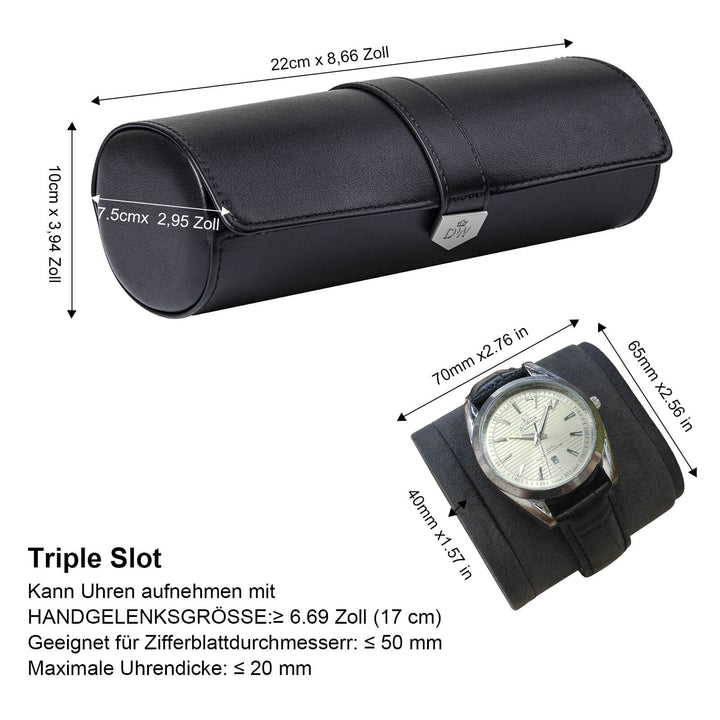 Uhrenbeweger mit Fingerabdruckschloss, 4 Uhrenhaltern, Schmuckfach und leisem Motor