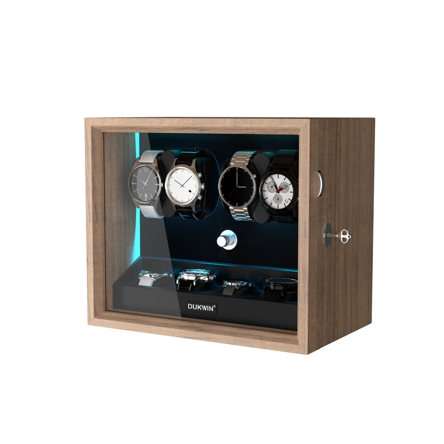 4 + 4 Uhrenbeweger mit zusätzlichem Stauraum Aurora Blue Light - Getreide