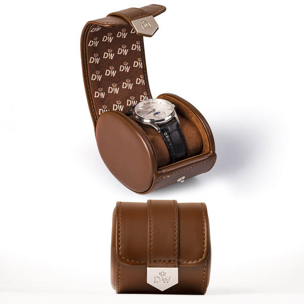 Uhrenrolle aus veganem Leder – Braun