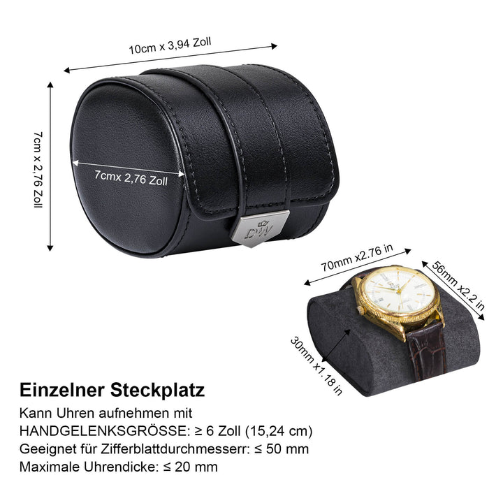 Uhrenbeweger mit Fingerabdruckschloss, 4 Uhrenhaltern, Schmuckfach und leisem Motor